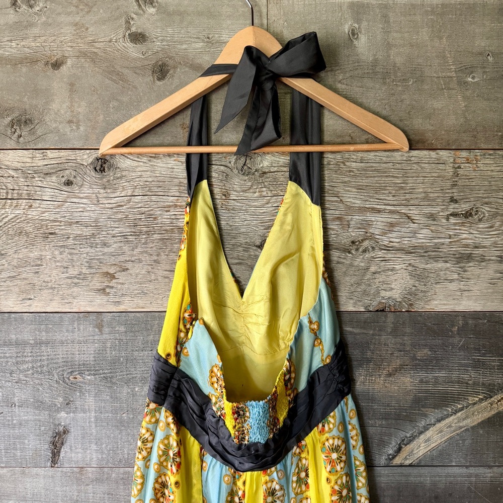 Anthropologie Moulinette Soeurs Electric Age Silk Halter Floral Dress As‎ Seen 4 - Picture 8 of 11